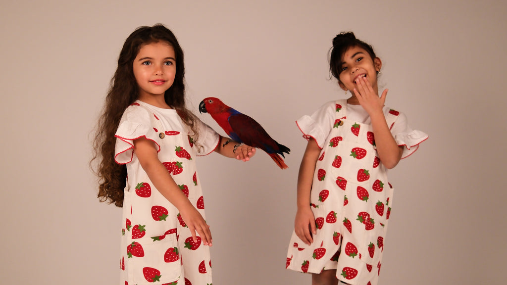 Strawberry Printed Salopette