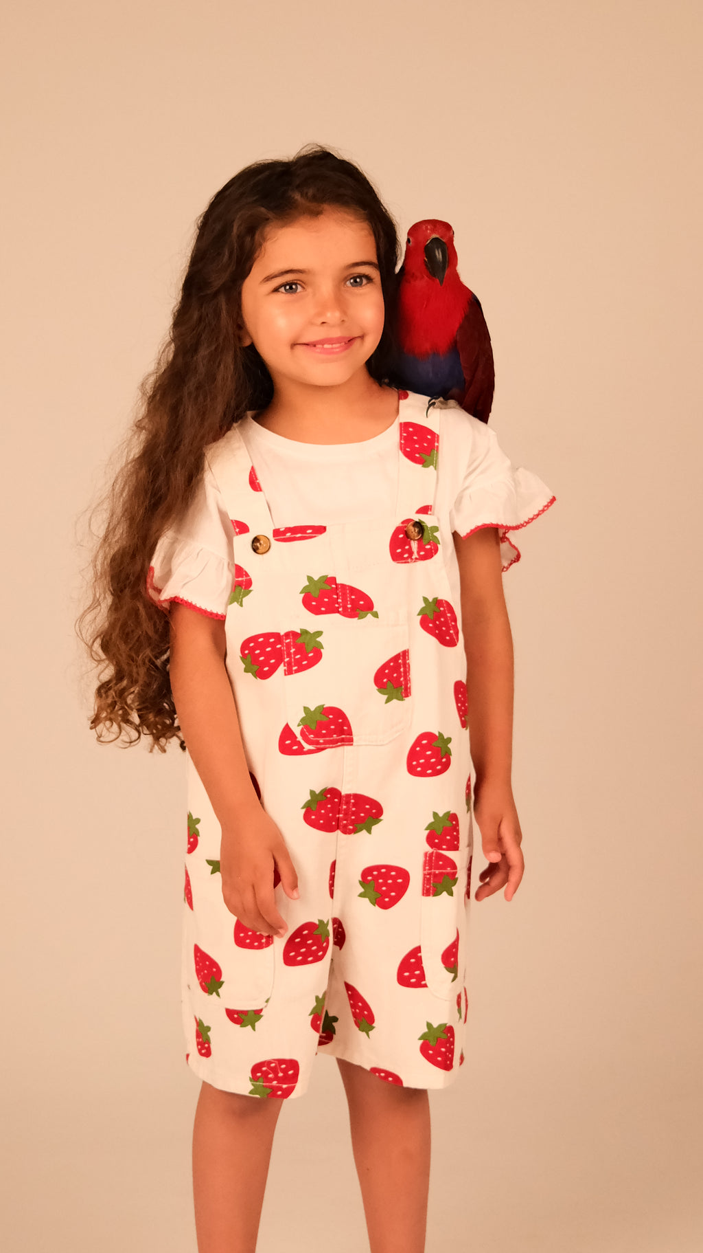 Strawberry Printed Salopette