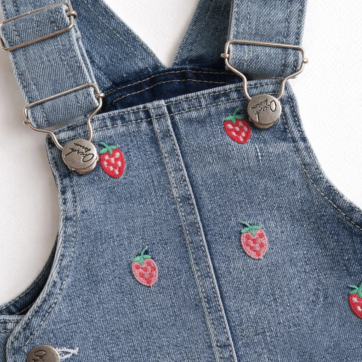 Strawberry Denim Pinafore