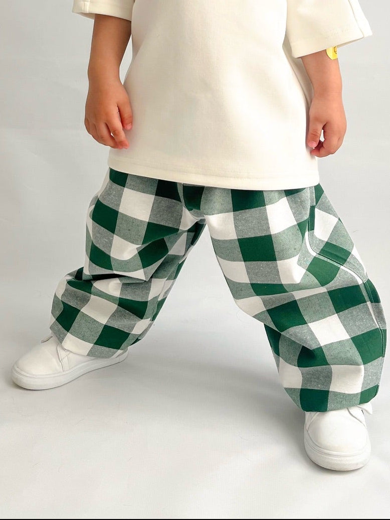 Green Gingham Pants