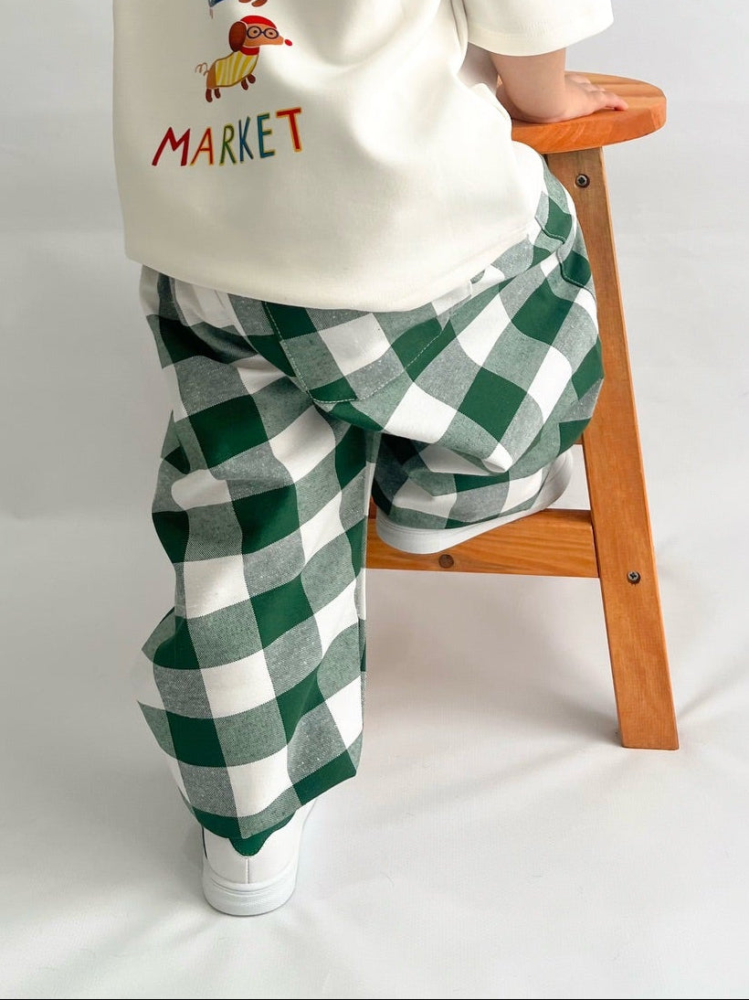 Green Gingham Pants