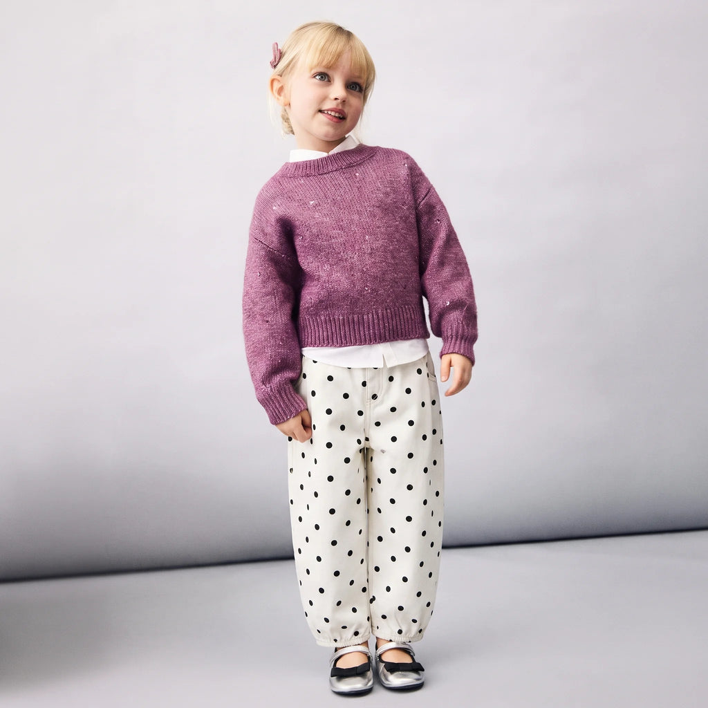Polka Dot Balloon Jeans - Front View